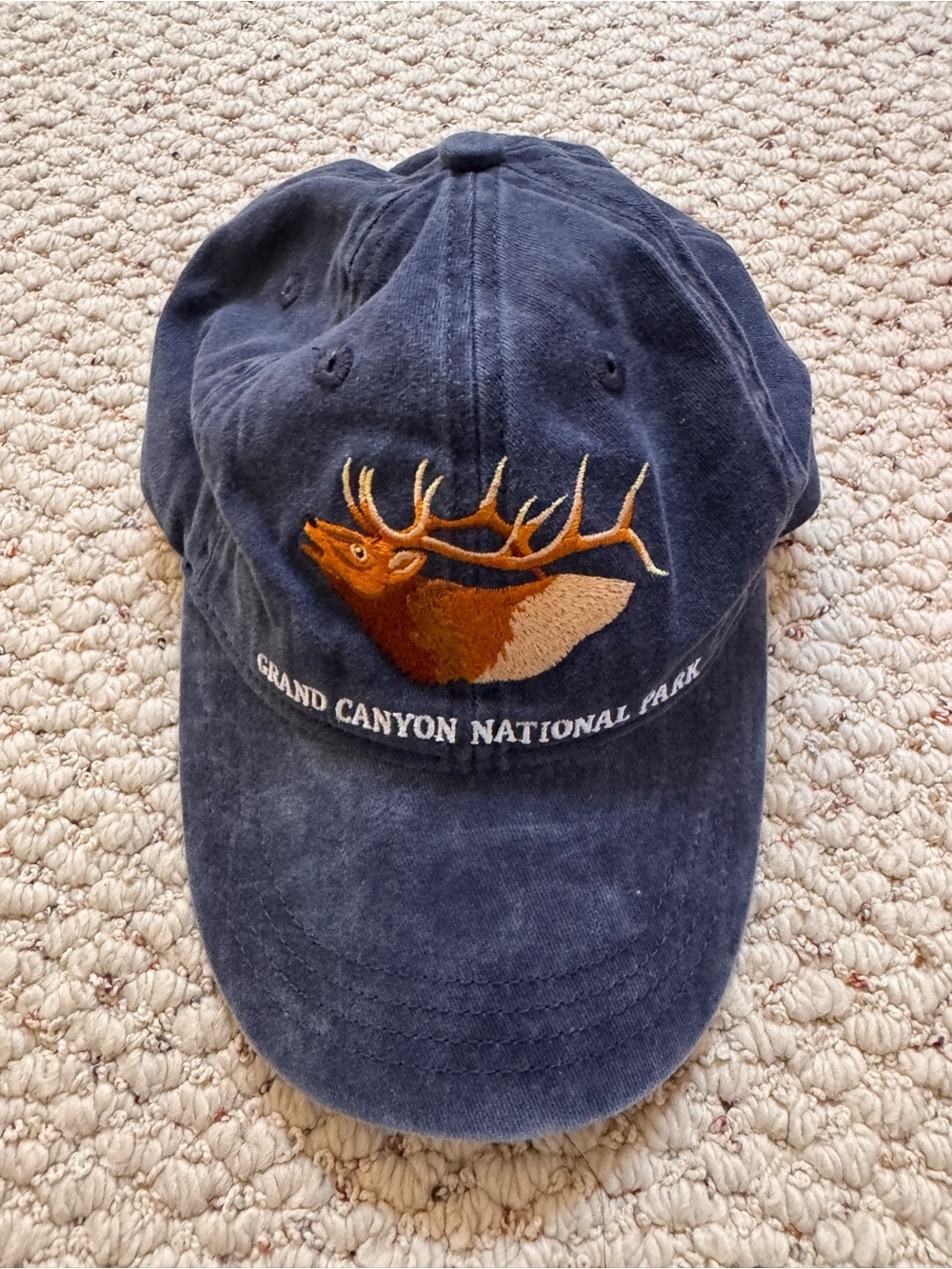 Vintage Grand Canyon National Park Navy Hat with Elk Embroidery 0164